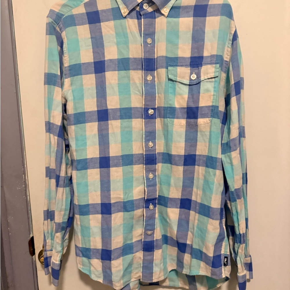 Men's Vineyard Vines Blue & White Plaid Button-Down Shirt
